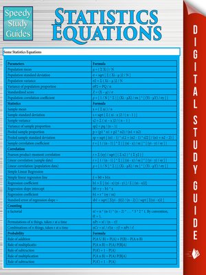 cover image of Statistics Equations